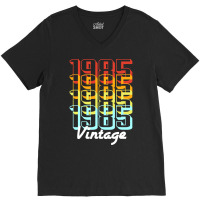 Vintage Since 1985 Old Men Women Retro Sunset V-neck Tee | Artistshot