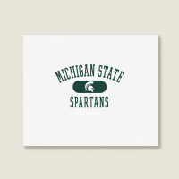 Michigan State Spartans Varsity Black Officially Licensed Pullover Hoo Landscape Canvas Print | Artistshot