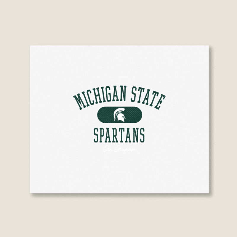 Michigan State Spartans Varsity Black Officially Licensed Pullover Hoo Landscape Canvas Print | Artistshot