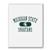 Michigan State Spartans Varsity Black Officially Licensed Pullover Hoo Metal Print Vertical | Artistshot