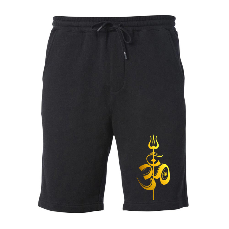 Om Lord Shiva Divine Spear Trident Trishul Fleece Short | Artistshot