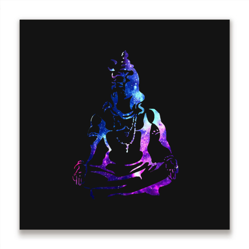 Adiyogi Meditating Galaxy Art Metal Print Square | Artistshot