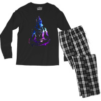 Adiyogi Meditating Galaxy Art Men's Long Sleeve Pajama Set | Artistshot