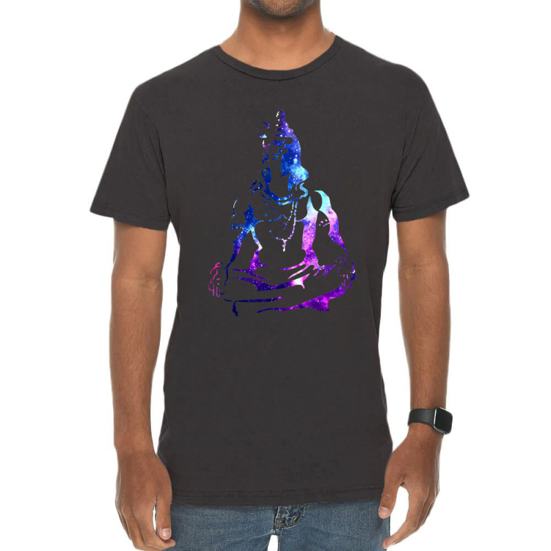 Adiyogi Meditating Galaxy Art Vintage T-shirt | Artistshot