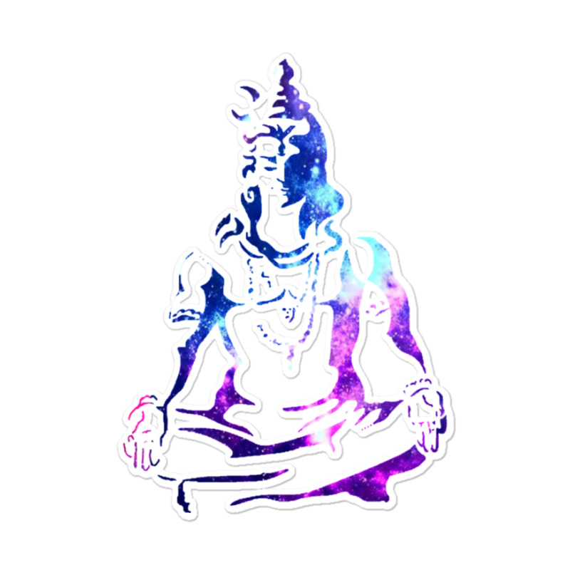 Adiyogi Meditating Galaxy Art Sticker | Artistshot