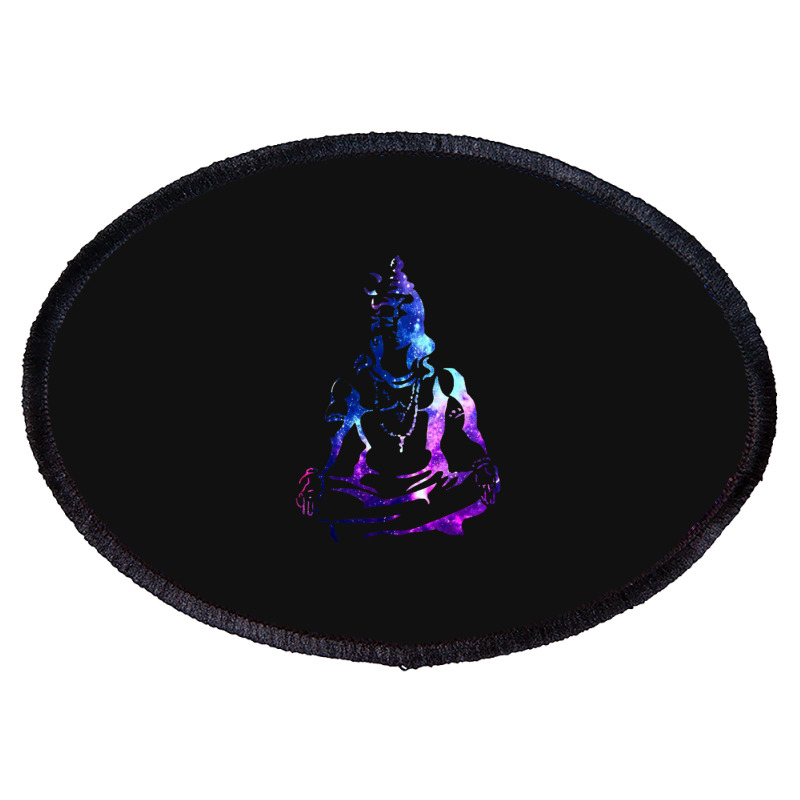 Adiyogi Meditating Galaxy Art Oval Patch | Artistshot