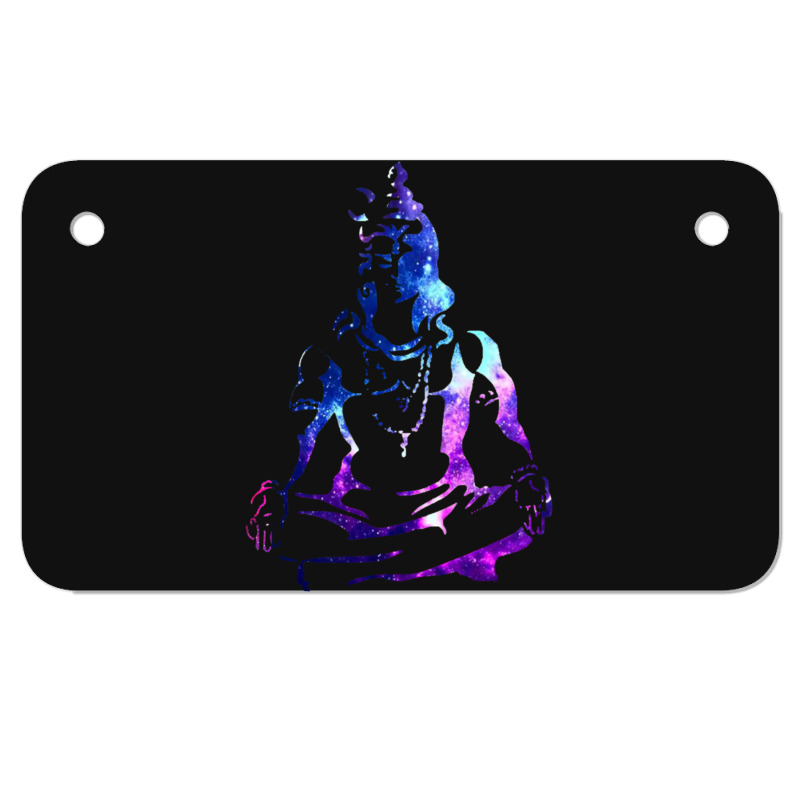 Adiyogi Meditating Galaxy Art Motorcycle License Plate | Artistshot