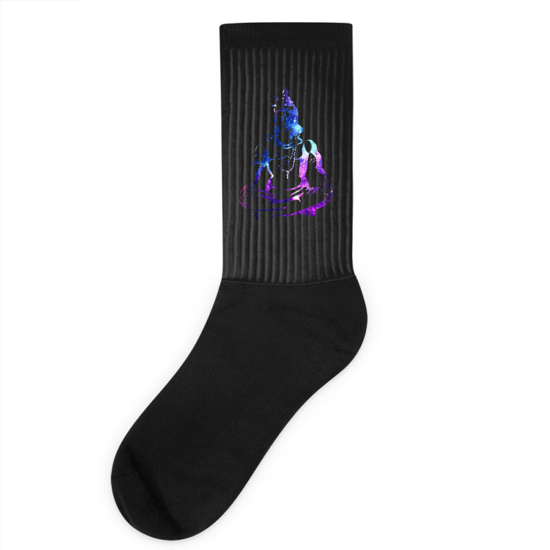 Adiyogi Meditating Galaxy Art Socks | Artistshot