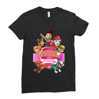 Paw Patrol Birthday Girl Sister Ladies Fitted T-shirt Designed By Cosby