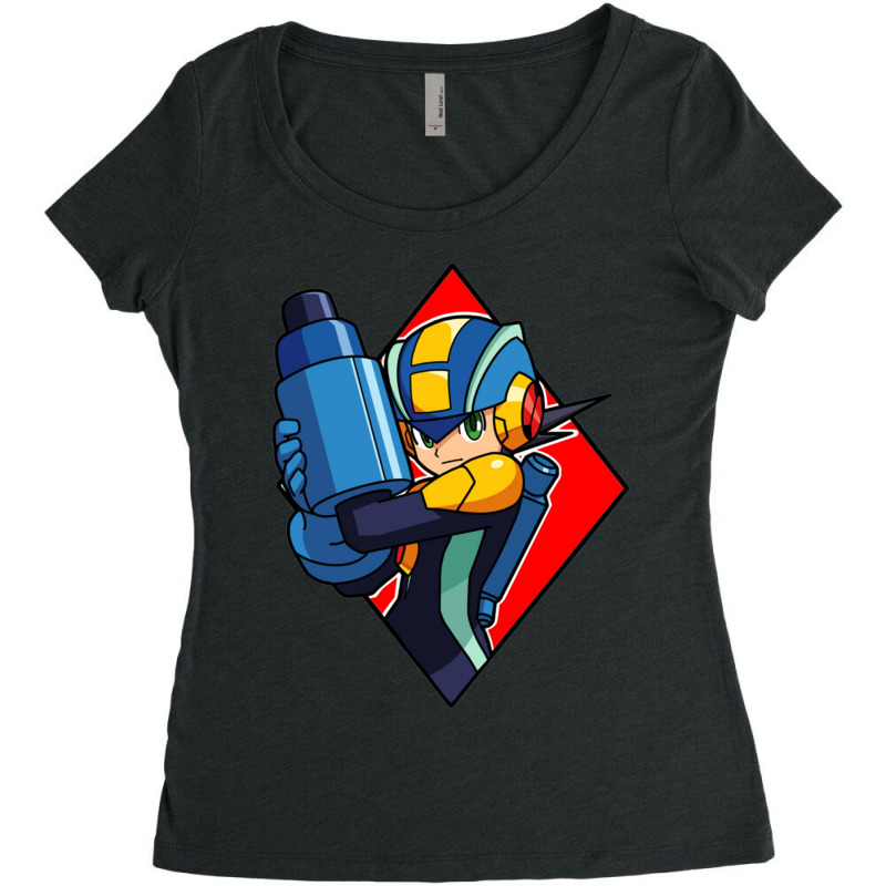 Mega Man Battle Network Women's Triblend Scoop T-shirt by cm-arts | Artistshot