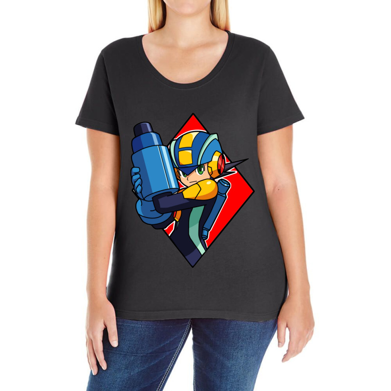 Mega Man Battle Network Ladies Curvy T-Shirt by cm-arts | Artistshot