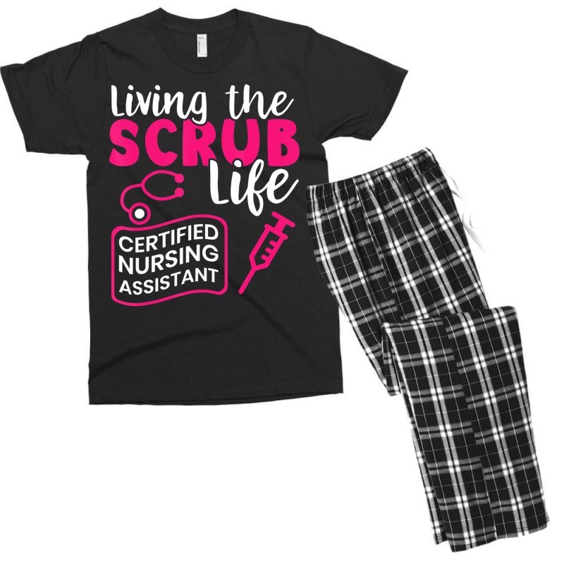 Living The Scrubs Life Certified Nursing Assistant Cna Men's T-shirt Pajama Set by cm-arts | Artistshot