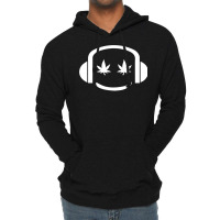 Dj High On Music Headphones Cannabis Chills Musicians Gift Lightweight Hoodie | Artistshot