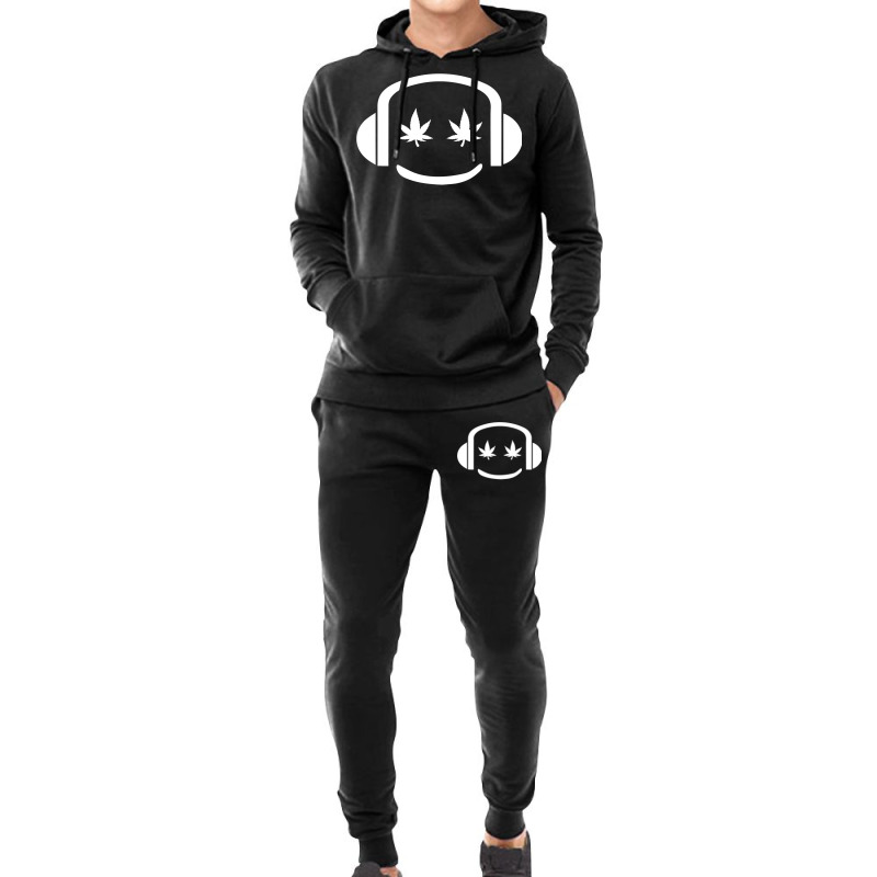 Dj High On Music Headphones Cannabis Chills Musicians Gift Hoodie & Jogger set by WZ90 | Artistshot