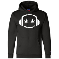 Dj High On Music Headphones Cannabis Chills Musicians Gift Champion Hoodie | Artistshot