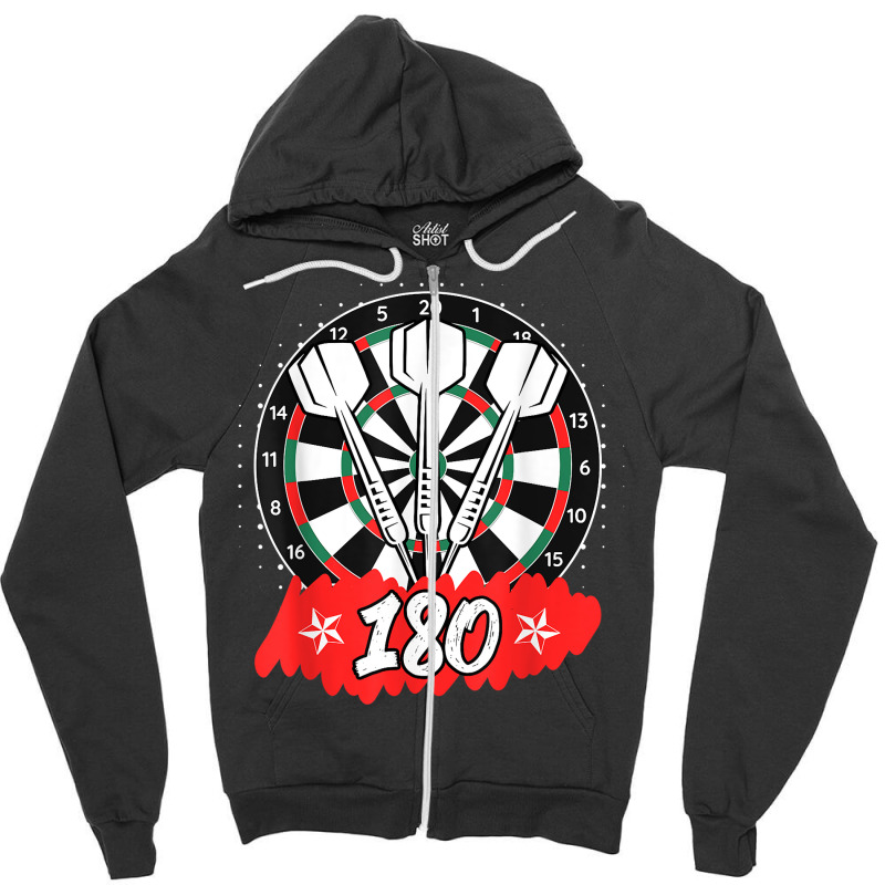 Darts 180 Dartboard 180 In Darts T Shirt Zipper Hoodie by cm-arts | Artistshot