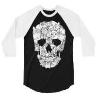 Cat Skull Kitty Skeleton Halloween Costume Idea 3/4 Sleeve Shirt | Artistshot