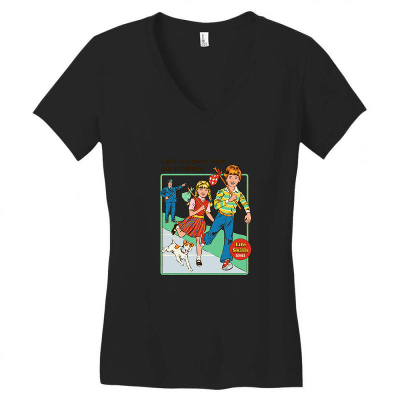 Let's Run Away 1 Women's V-Neck T-Shirt by RonaldEllis | Artistshot