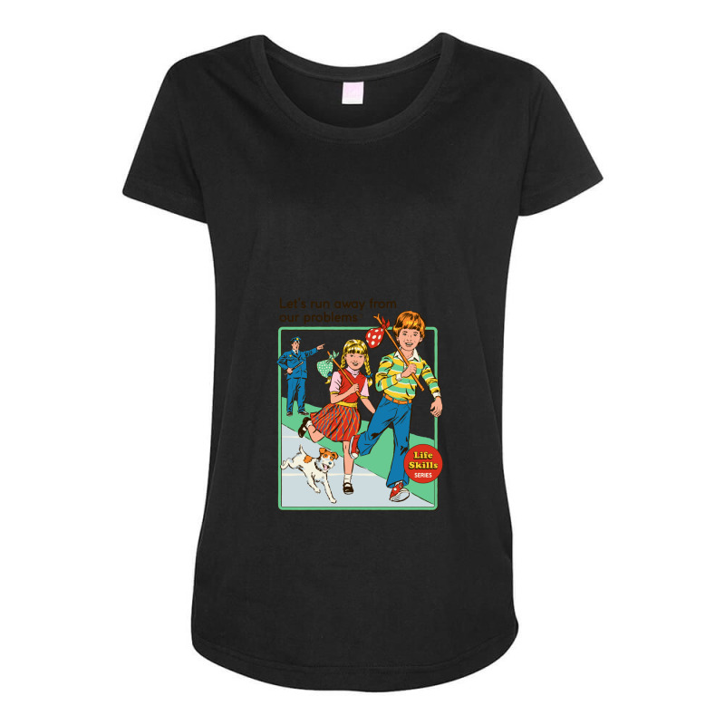 Let's Run Away 1 Maternity Scoop Neck T-shirt by RonaldEllis | Artistshot