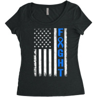 Fight Diabetic Survivor American Flag Diabetes Awareness T Shirt Women's Triblend Scoop T-shirt | Artistshot