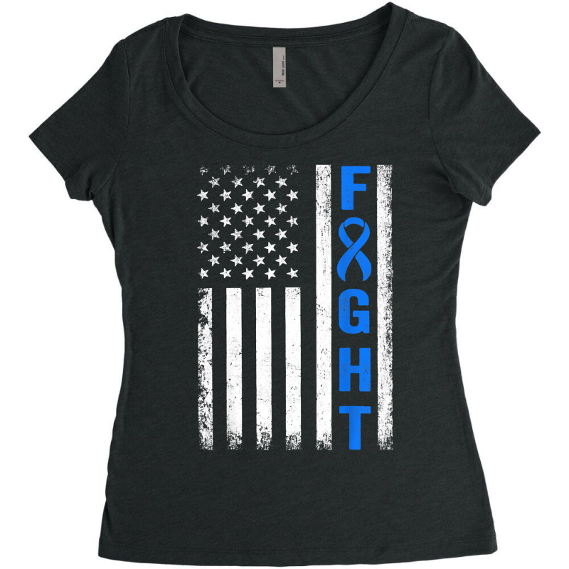 Fight Diabetic Survivor American Flag Diabetes Awareness T Shirt Women's Triblend Scoop T-shirt by cm-arts | Artistshot