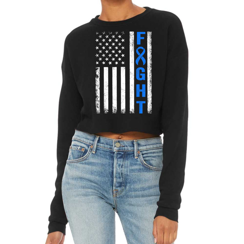 Fight Diabetic Survivor American Flag Diabetes Awareness T Shirt Cropped Sweater by cm-arts | Artistshot