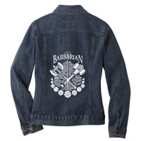 Rpg Class Series Barbarian - White Version Ladies Denim Jacket | Artistshot