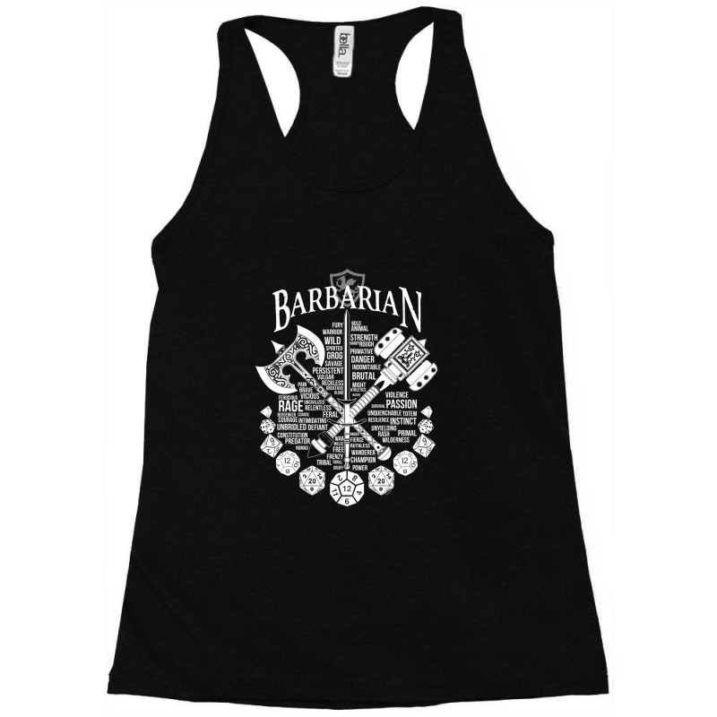 Rpg Class Series Barbarian - White Version Racerback Tank by WilmaMorgan | Artistshot