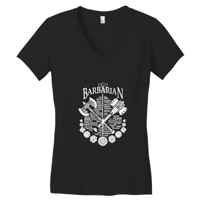 Rpg Class Series Barbarian - White Version Women's V-Neck T-Shirt by WilmaMorgan | Artistshot