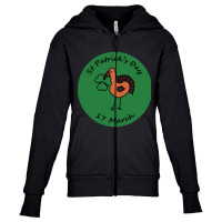 Thanksgiving Turkey And Shamrock St Patricks Day Youth Zipper Hoodie | Artistshot