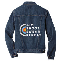 Aim Shoot Swear Repeat Archery Costume Archer Archery Men Denim Jacket | Artistshot