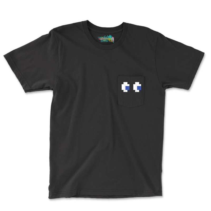 Retro Arcade Game Ghost Eyes T Shirt Pocket T-Shirt by xaebushoxaexae | Artistshot