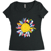 National Hispanic Heritage Month Sunflower Latino Flags Women's Triblend Scoop T-shirt | Artistshot