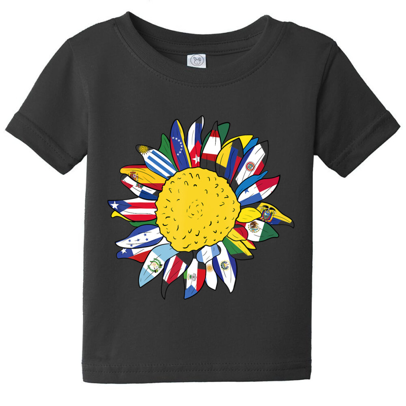 National Hispanic Heritage Month Sunflower Latino Flags Baby Tee by cm-arts | Artistshot