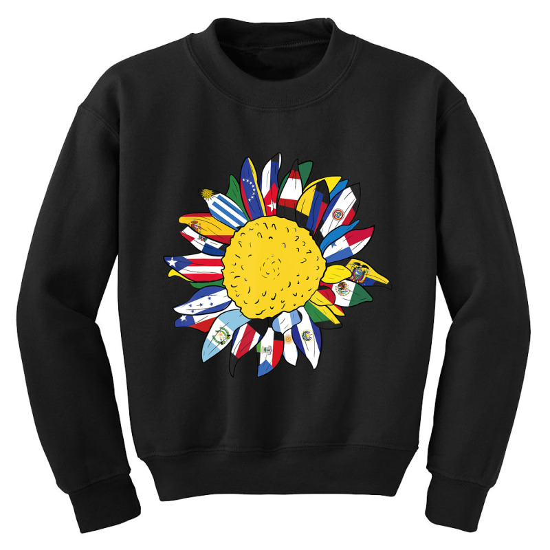 National Hispanic Heritage Month Sunflower Latino Flags Youth Sweatshirt by cm-arts | Artistshot