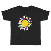 National Hispanic Heritage Month Sunflower Latino Flags Toddler T-shirt | Artistshot