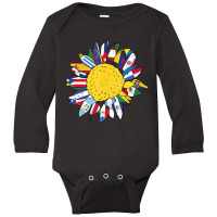 National Hispanic Heritage Month Sunflower Latino Flags Long Sleeve Baby Bodysuit | Artistshot