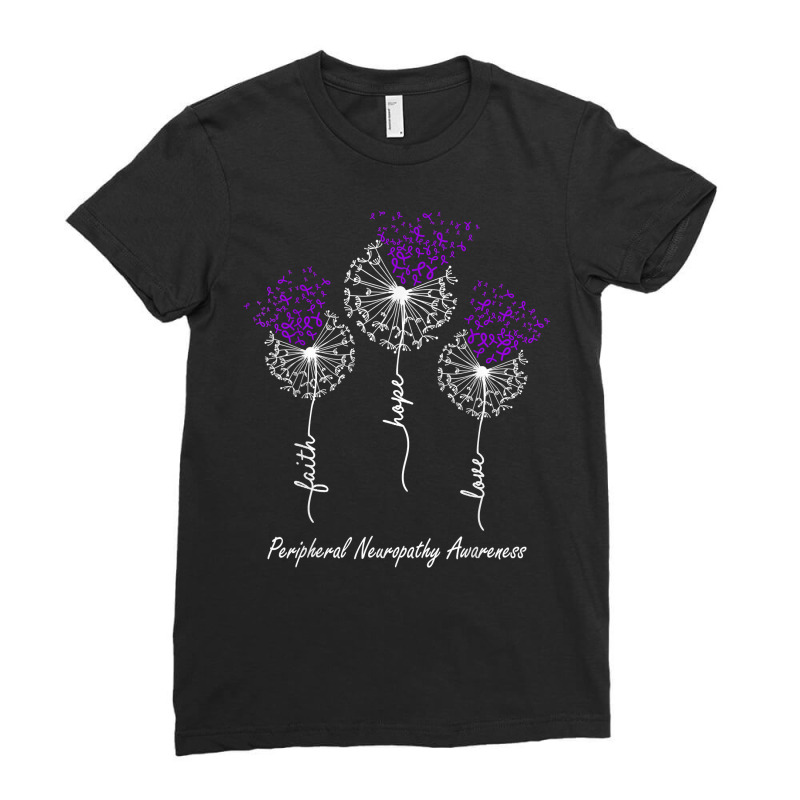 Peripheral Neuropathy Awareness Faith Hope Love Dandelion T Shirt Ladies Fitted T-Shirt by cm-arts | Artistshot