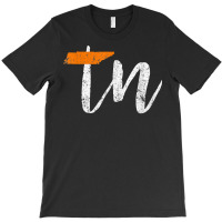 Tennessee State Flag Orange And White Home Shirt Distressed T Shirt T-shirt | Artistshot