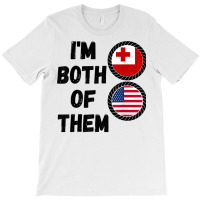 Half American Half Tongan Kingdom Usa & Tonga Flag Heritage T Shirt T-shirt | Artistshot