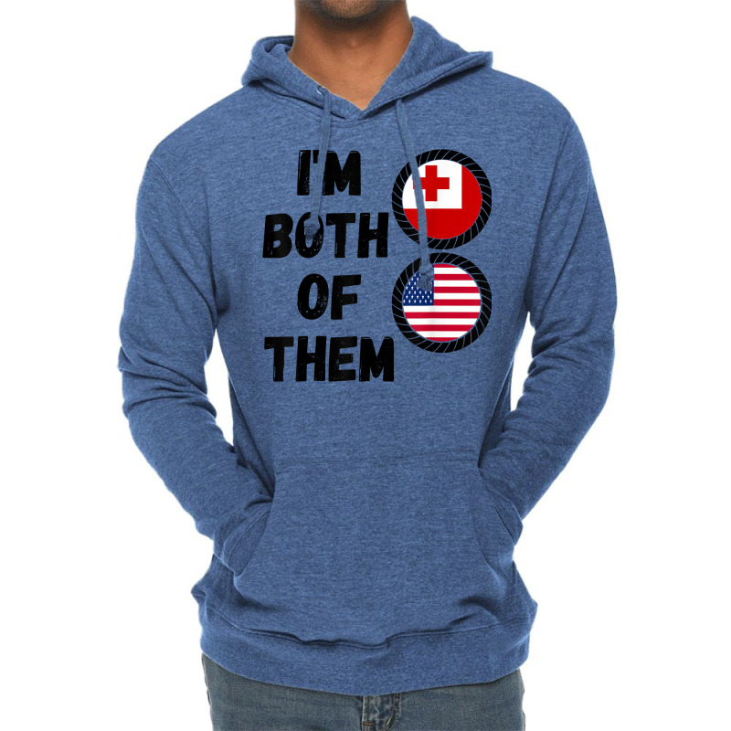 Half American Half Tongan Kingdom Usa & Tonga Flag Heritage T Shirt Lightweight Hoodie by cm-arts | Artistshot