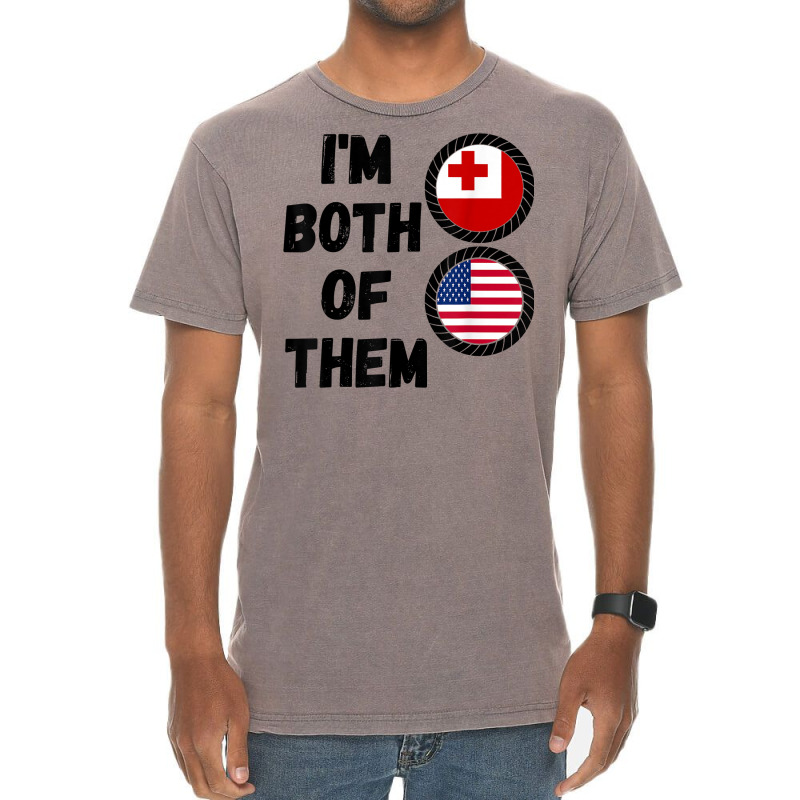 Half American Half Tongan Kingdom Usa & Tonga Flag Heritage T Shirt Vintage T-Shirt by cm-arts | Artistshot