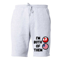 Half American Half Tongan Kingdom Usa & Tonga Flag Heritage T Shirt Fleece Short | Artistshot