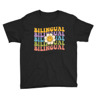 Retro Groovy Bilingual Teachers Back To School Bilingual Youth Tee | Artistshot