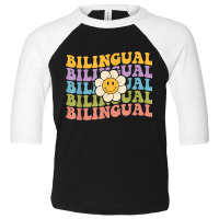 Retro Groovy Bilingual Teachers Back To School Bilingual Toddler 3/4 Sleeve Tee | Artistshot