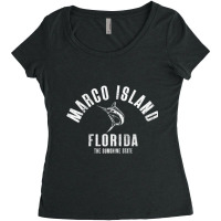 Marco Island Florida Fl Retro Vintage Beach Front & Back Long Sleeve T Women's Triblend Scoop T-shirt | Artistshot