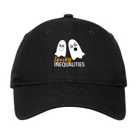 Spooky Inequalities Ghosts   Halloween Math Teacher Long Sleeve T Shir Adjustable Cap | Artistshot