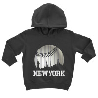 New York Ny Skyline Baseball Stripes For Gameday Retro Style Toddler Hoodie | Artistshot