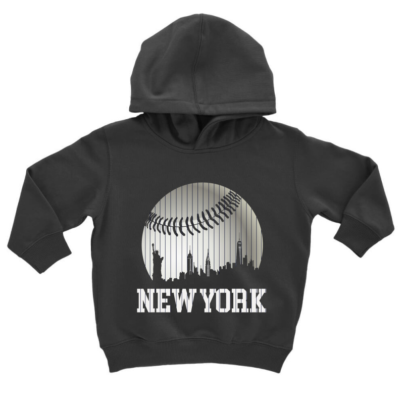 New York Ny Skyline Baseball Stripes For Gameday Retro Style Toddler Hoodie by Kanmosrin52 | Artistshot