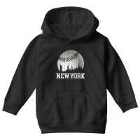 New York Ny Skyline Baseball Stripes For Gameday Retro Style Youth Hoodie | Artistshot